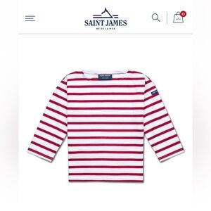 Saint James MINQUIERS KIDS Authentic Breton Shirt for Kids in Soft Cotton Size 8